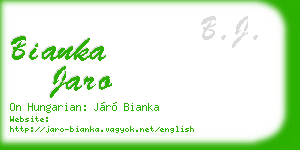 bianka jaro business card