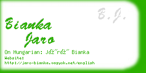 bianka jaro business card